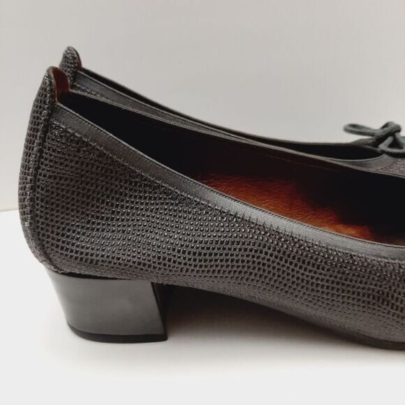 HISPANITAS Spain Textured Chunky Block Heel Pumps w/ Bow Grey Sz 9.5 | Eur 41 - Picture 5 of 16